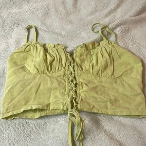 pacsun, corset crop top, linen fabric